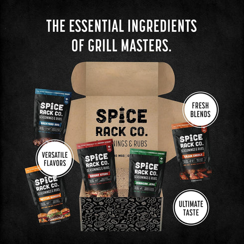 Sets, (5 Pack) Spice Rack Co. BBQ Seasonings And Rubs - Smoking & Grilling Spices and Seasonings Grilling Accessories