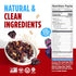 70% 5g 7 oz Blue Stripes Whole Cacao Granola - Gluten Free Dark Chocolate Granola for Cereal, Oatmeal, Yogurt, Protein
