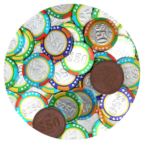 2 Milk Chocolate Casino Coins, Pound Bulk Bag, Chocolate Coins, Individually Wrapped Chocolates