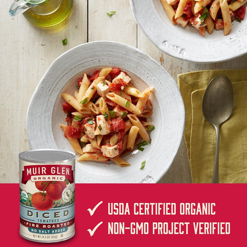 Muir Glen 14.5 oz. Organic Diced Fire Roasted Canned Tomatoes, No Salt Added