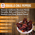 Guajillo Chiles Peppers Dried Whole 4 oz, Natural Premium for Mexican Recipes, Resealable Bag