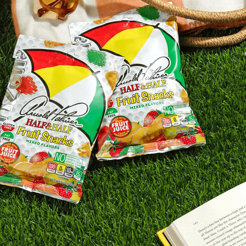 Gummy 5 (Pack 12), 60 Arizona Arnold Palmer Half and Half Fruit Snacks, Gluten Free Mixed Fruit Chews, Ounce Individual