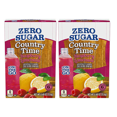 Country Time Zero Sugar Raspberry Lemonade On-the-Go Packs, 6ct (Pack of 2)
