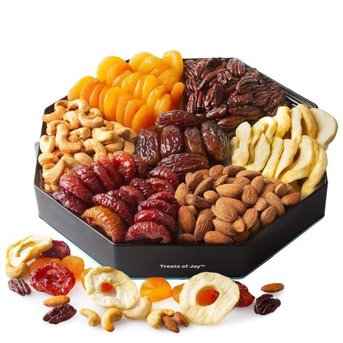 7 Oh! Nuts Section Dried Fruits and Nuts Gift Basket - Gourmet Assorted Fruit & Nut Gifts Baskets - Healthy Food
