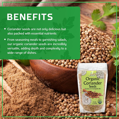 Jiva USDA Organic Coriander Seeds Whole, 7 Ounce
