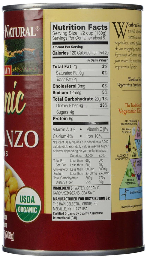 Beans-25 oz Westbrae Organic Garbanzo