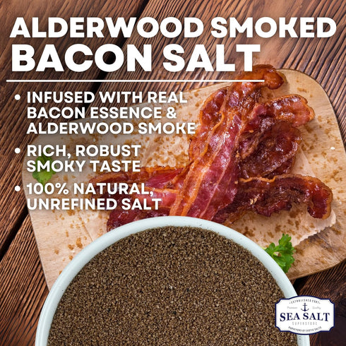 5 oz Sea Salt Superstore Bacon Seasoning Alderwood Smoke Flavored Sea Salt Bacon Inspired Gourmet Cooking & Finishing