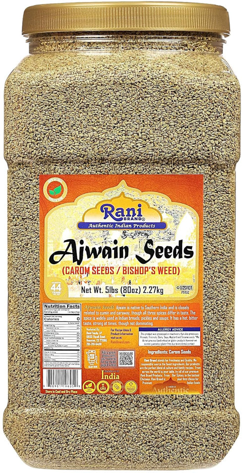 Rani Ajwain Seeds (Carom Bishops Weed) Spice Whole 80oz (5lbs) 2.27kg Bulk