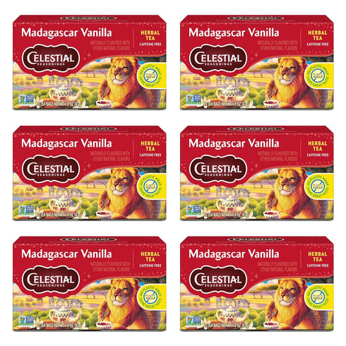 Celestial Seasonings Rooibos Madagascar Vanilla Herbal Tea, Caffeine Free, 20 Tea Bags