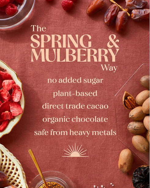 Mulberry 3 Pack Spring & Dark Chocolate Bars Healthy Dark Chocolate, Date-Sweetened - Blood Orange