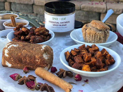 3.5 oz. Premium Essential Oatmeal Spice Blend by SPICE + LEAF - Vegan Kosher Preservative Free Spice Blend Used to Give