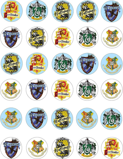 30 x Cupcake Toppers - Wizarding World Inspired Collection of Edible Cake Decorations, Uncut on Wafer Sheet