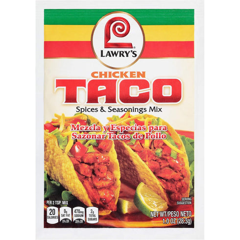 Lawry's Chicken Taco Spices & Seasonings Mix, 1 oz (Pack of 12)