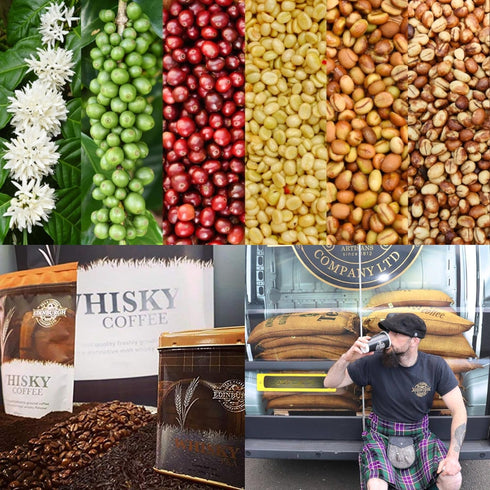 7oz (Pack 3) Edinburgh Tea & Coffee Company, Whisky Flavored Ground Coffee, Bag