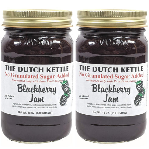 Generic The Dutch Kettle Amish Homemade Style Sugar-Free Blackberry Jam 2-18 Oz Jars