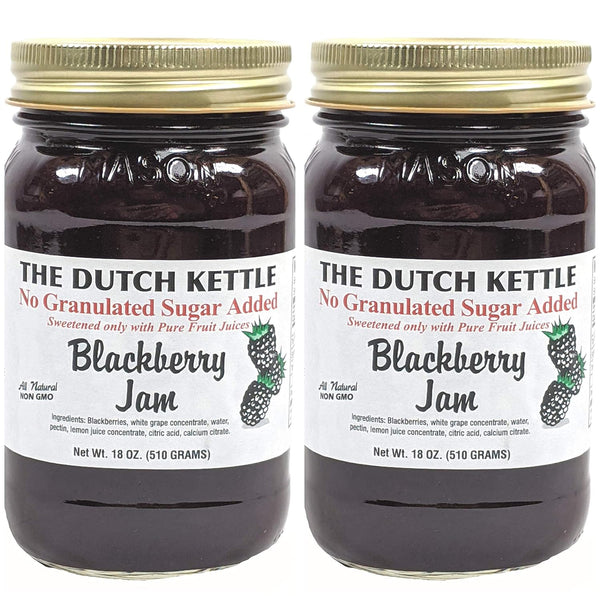Generic The Dutch Kettle Amish Homemade Style Sugar-Free Blackberry Jam 2-18 Oz Jars