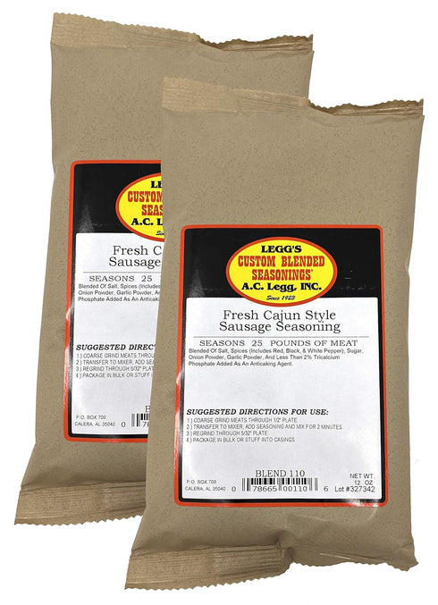 Generic A.C. Legg Fresh Cajun Style Sausage Seasoning - 2 pack, 12.0 Ounce