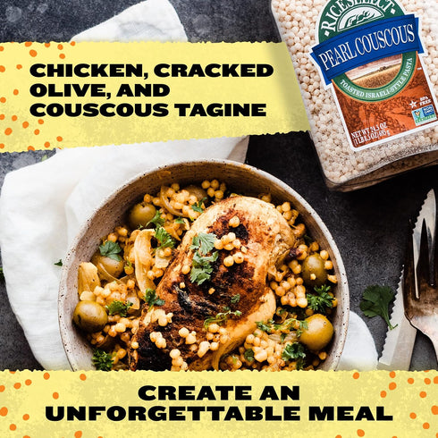 24.5-Ounce (Pack 1) RiceSelect Pearl Couscous, Israeli-Style Wheat Couscous Pasta, Non-GMO, Jar