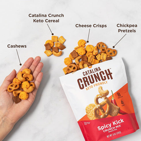 6Oz (Pack 3) Catalina Crunch Mix Spicy Kick Keto Snack Mix | Keto Friendly, Low Carb, Protein Snacks