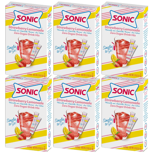 Sonic Singles to Go Powdered Drink Mix, Strawberry Lemonade, 6 Sticks per