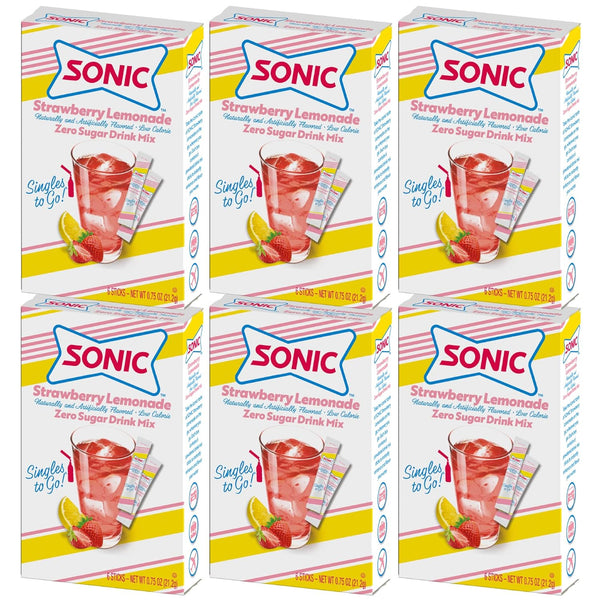 Sonic Singles to Go Powdered Drink Mix, Strawberry Lemonade, 6 Sticks per