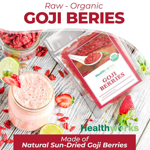 1lb 2lb Pack Healthworks Organic Goji Berries and - Non-GMO Certified Organic Raw Sun-Dried Goji Berries