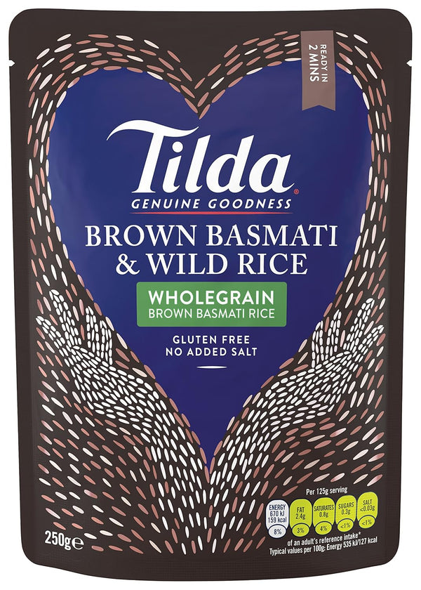 Vantexi Brown Steamed Basmati and Wild Rice 250 g Pack of 6