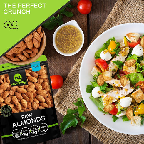 (80oz 5 LB) Packed NUT CRAVINGS - Raw Whole Almonds, Unsalted, Shelled, - Bulk Nuts Fresh in Resealable Bag - Kosher