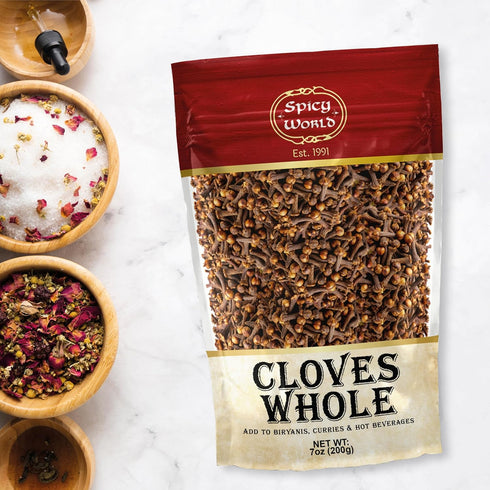 Whole Cloves 7 Oz Bag - Great for Foods, Tea, Pomander Balls, and Potpourri by Spicy World