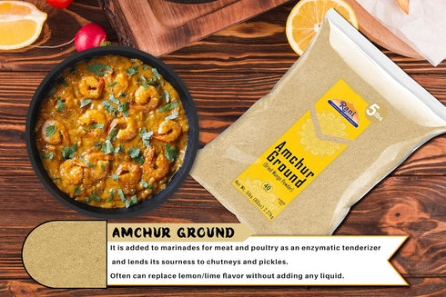 80oz (5lbs) 2.27kg Rani Amchur (Mango) Ground Powder Spice Bulk ~ All Natural, Indian Origin | No Color | Gluten