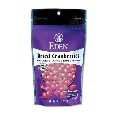 Eden Organic Dried Cranberries, Sweetened with Apple Juice, 4 oz