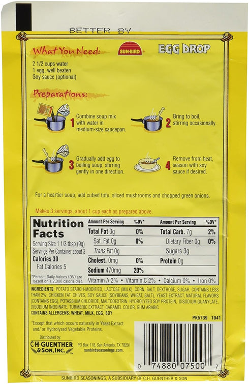 Sun Bird Sunbird Mix Soup Egg Drop