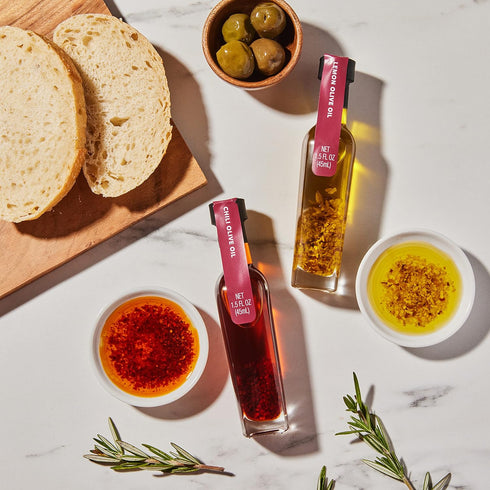 Set, Set 6 Thoughtfully Gourmet, Spice Infused Olive Oil Gift Premium Extra-Virgin Olive Oil from Spain, Flavors