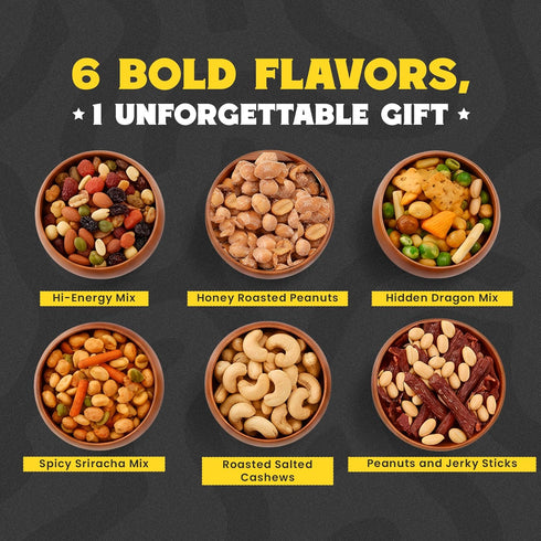 6 Nuts Gift Basket for Men | Delicious Flavors of Gourmet Nuts | For Men, Dad, Husband, Son