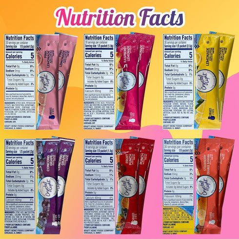Variety Sampler Shop Packets 12 (2-quart) Pack Crystal Light Pitcher Drink Powder - Sugar Free Drink Mix Variety