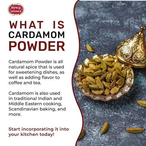 Spicy World Ground Cardamom Powder (Cardamon), 3.5 Ounce Bag