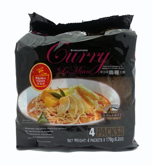 Prima Taste 4 Packets 6.2 Singapore Curry Lamian Noodles, of Ounce