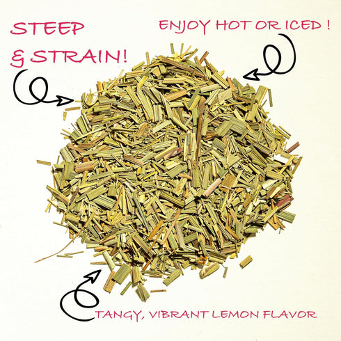 7oz 100% Worldwide Botanicals Organic Lemon Grass Leaves - Loose Leaf - Cut and Sifted pure Cymbopogon citratus