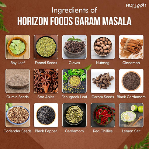 200g Authentic Indian Taste: Horizon Foods Garam Masala Spice Powder - Cloves, Cardamom, Perfect for Tikka Masala