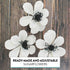 3 Count Global Sugar Art Poppy Anemone Sugar Cake Flowers White with Black Center, by Chef Alan Tetreault