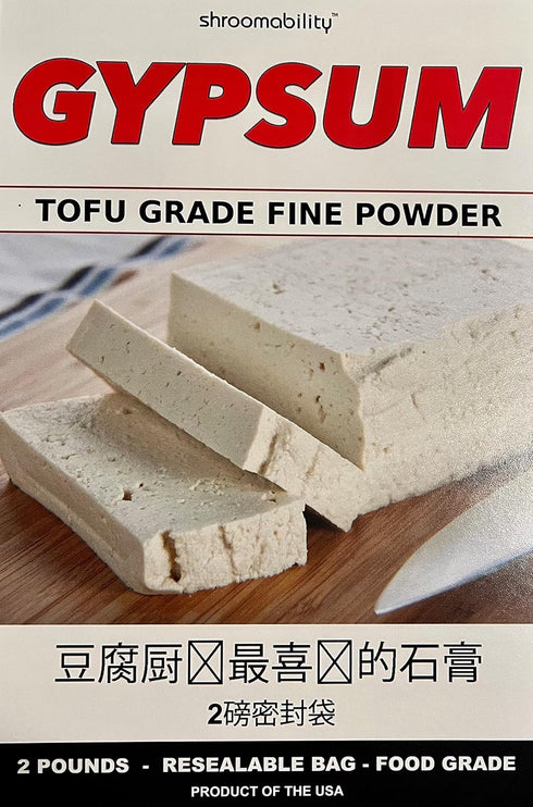 Shroomability 2 lb Tofu Gypsum Powder Coagulent For Tofu, Tofu Pudding & Tofu Custard - Food Grade Product of USA