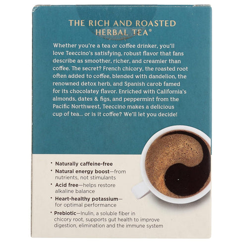 10 3x (Pack 4) Teeccino Dandelion Mocha Mint Tea - Tea Bags - Caffeine Free, Roasted Herbal Tea with Prebiotics, More