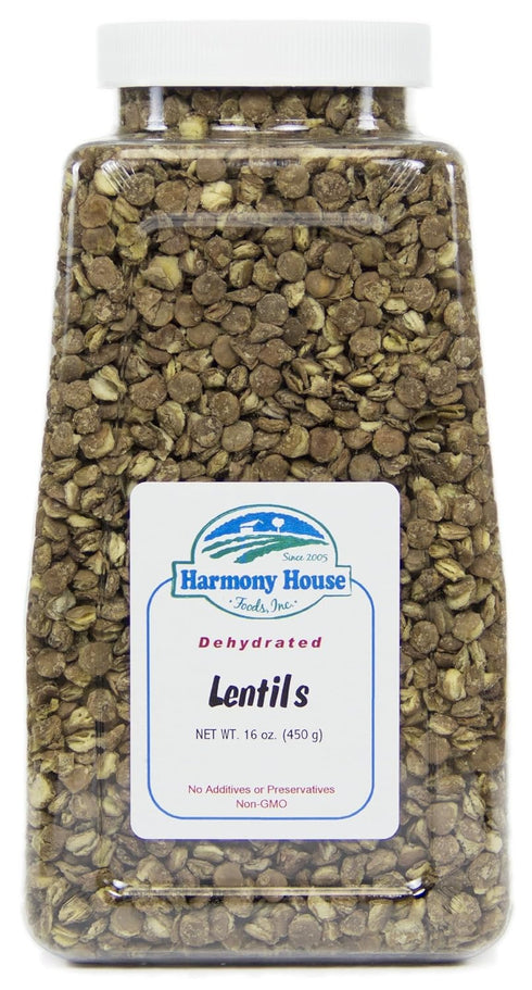 Harmony House Foods TRUE Dehydrated Lentils - Easy Cook (16 oz, Quart