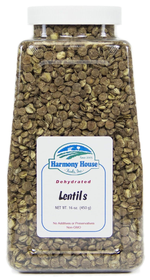 Harmony House Foods TRUE Dehydrated Lentils - Easy Cook (16 oz, Quart