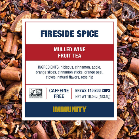 200 16 Tiesta Tea - Fireside Spice, Mulled Wine Herbal tea, Premium Loose Leaf Tea Blend, Non Caffeinated Holiday Teas