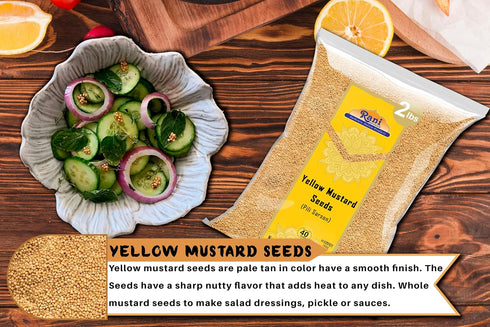 32oz (2lbs) 908g Rani Yellow Mustard Seeds Whole Spice ~ Ideal for Pickling, Dressing and Making Ground Mustard