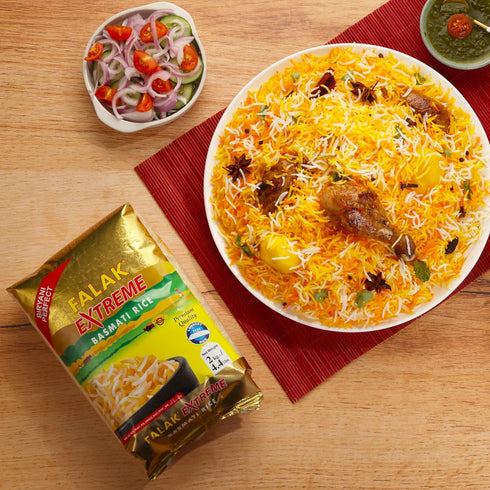 2lb- Falak Extreme Basmati Rice Extra Long Basmati Rice - Resealable Bag - Naturally Aromatic, Aged, Flavorful