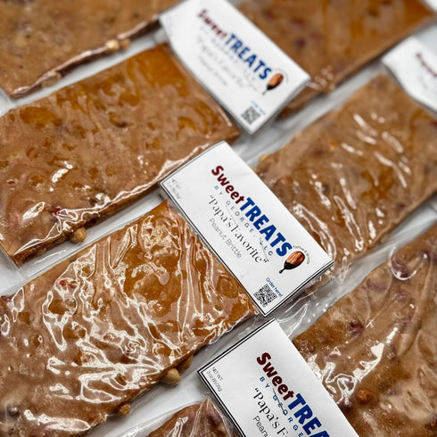 Sweet Treats by George LLC 3oz Sweet Treats by George Papas Favorite Peanut Brittle, Handcrafted Gourmet Candy Bar Made