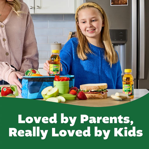 100% 2 100% 8 Oz (Pack 48) Mott's Original Apple Juice, Servings Of Fruit, Fruit Juice, Gluten-free, Caffeine-free
