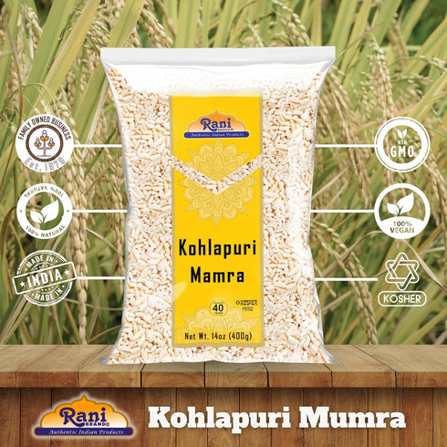14oz (400g) Rani Kohlapuri Mumra (Puffed Rice) ~ All Natural | No Color | Gluten Friendly | Vegan | NON-GMO | No Salt